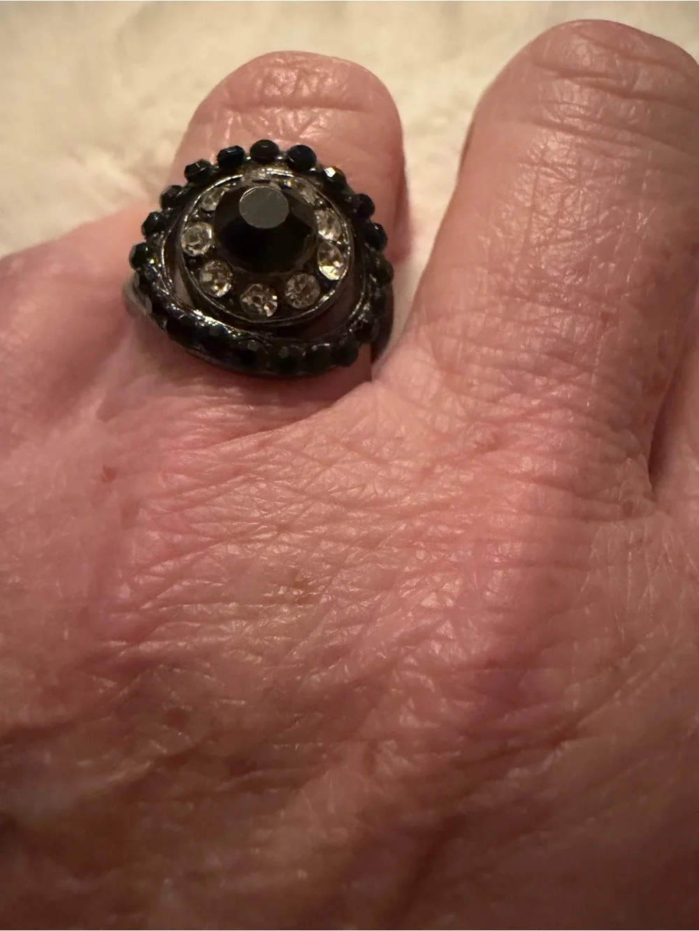 Black Crystal Cocktail Ring - Women Jewelry